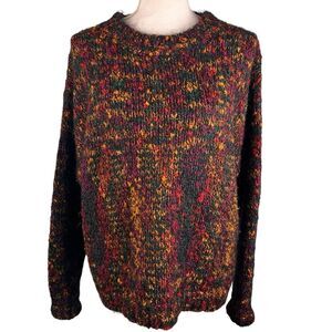 Vintage Pasta Multicolor Mohair Blend Sweater Large Crewneck Warm Fall Winter
